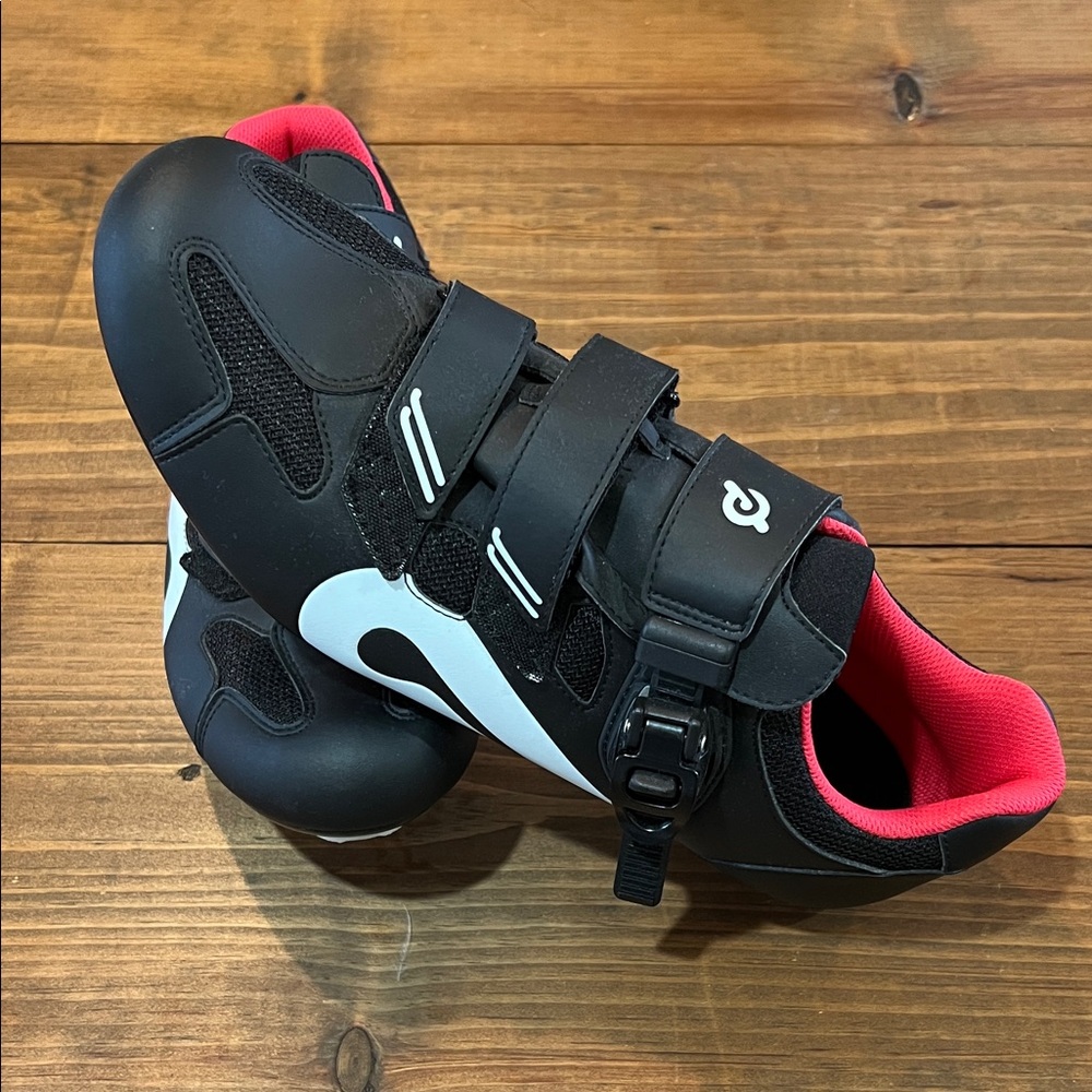 Peloton Black and Red Athletic Shoes